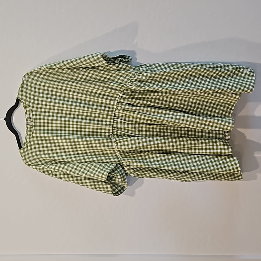 Women's green gingham dress